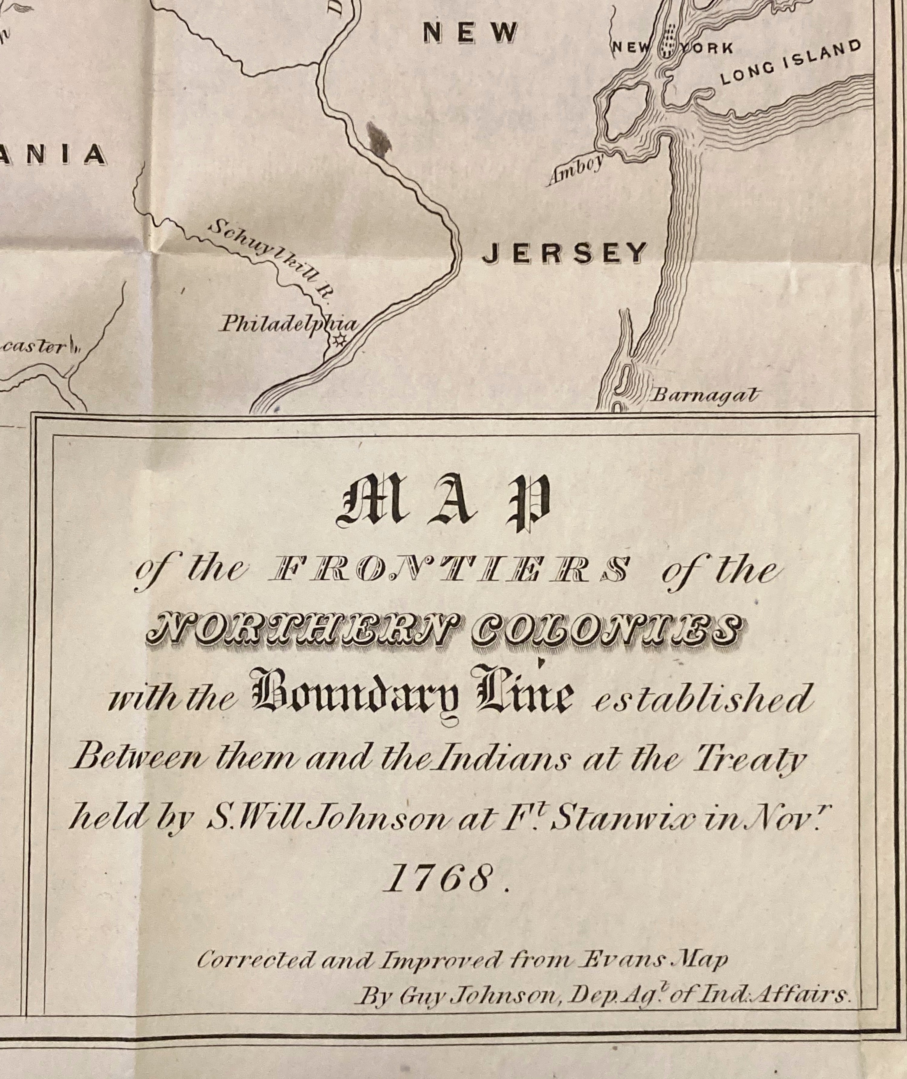 Map of the Frontiers  of the Northern Colonies 1768 Revised 1850