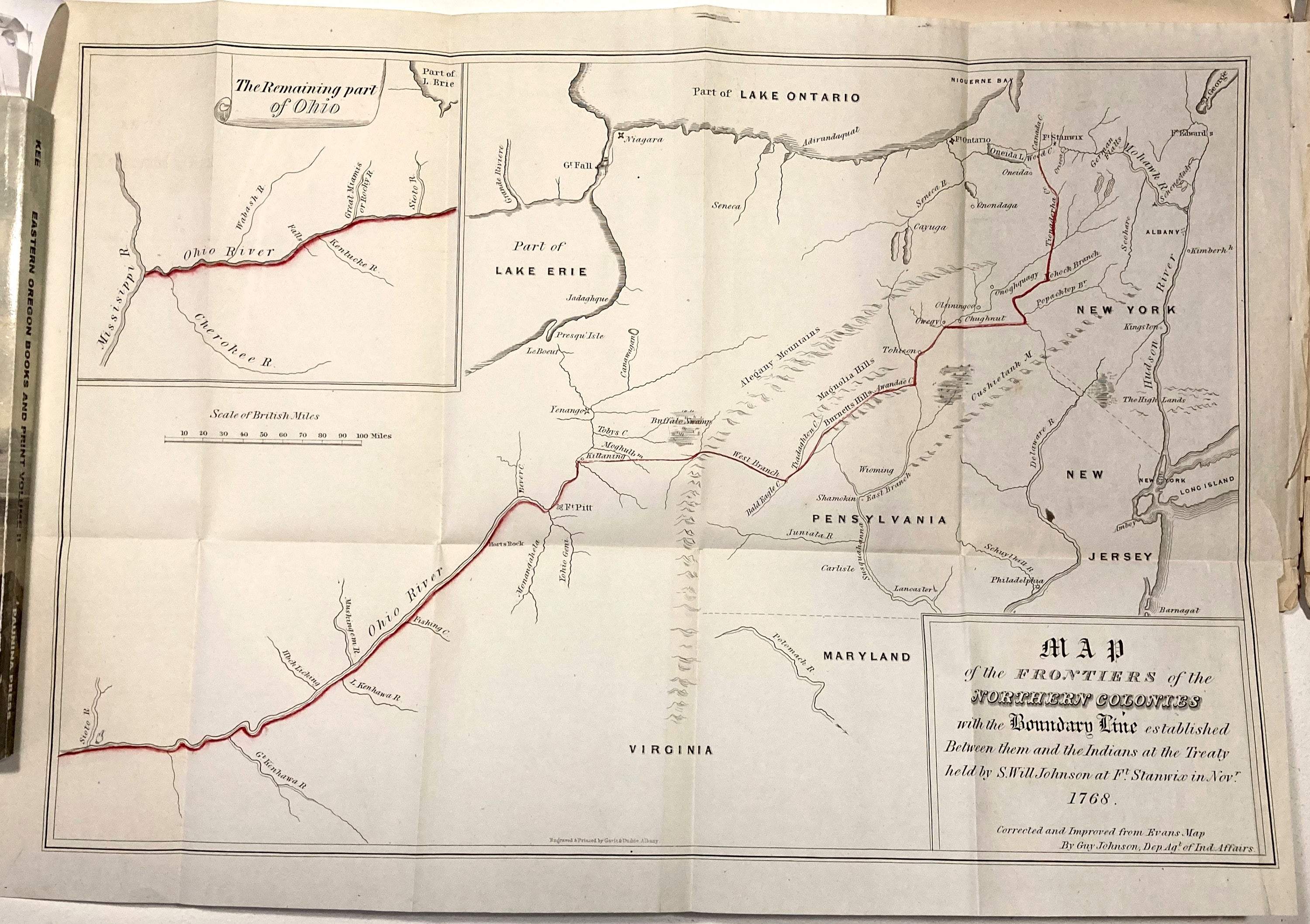 Map of the Frontiers  of the Northern Colonies 1768 Revised 1850