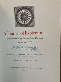 A Journal of Explorations Northward along  the coast from Monterey in the year 1775