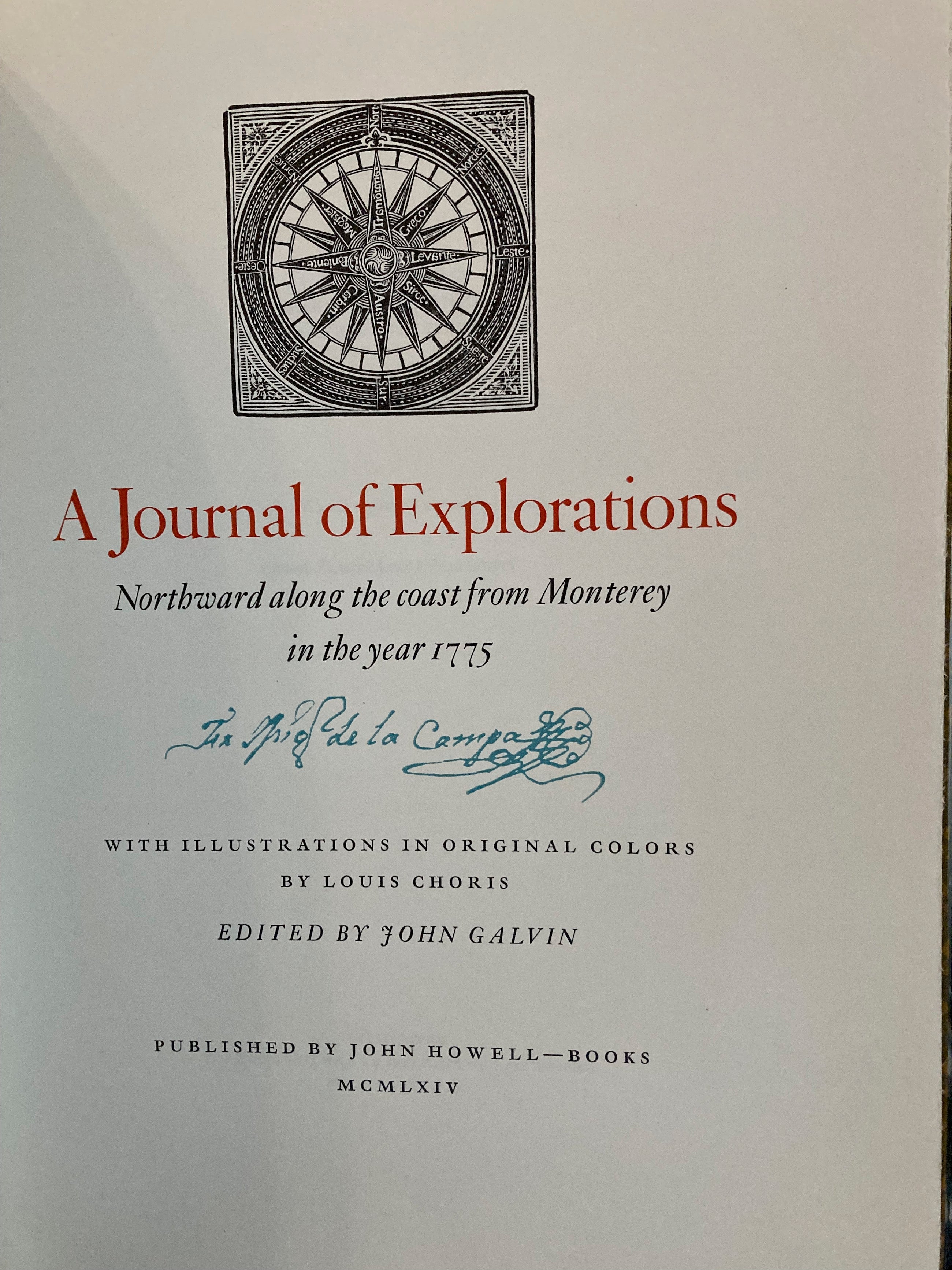 A Journal of Explorations Northward along  the coast from Monterey in the year 1775