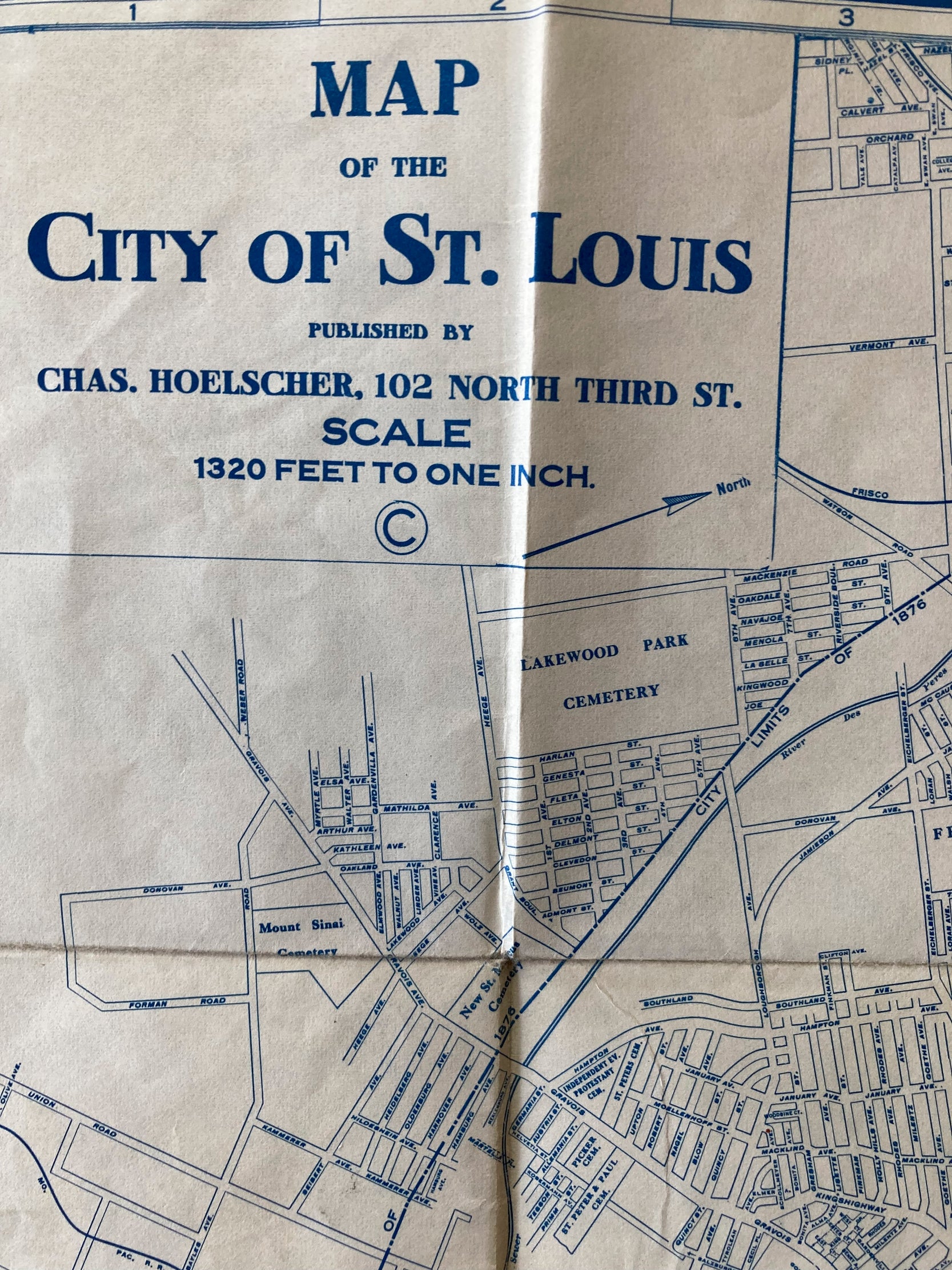 Early 1900 HOELSCHER's St Louis Tourist Map